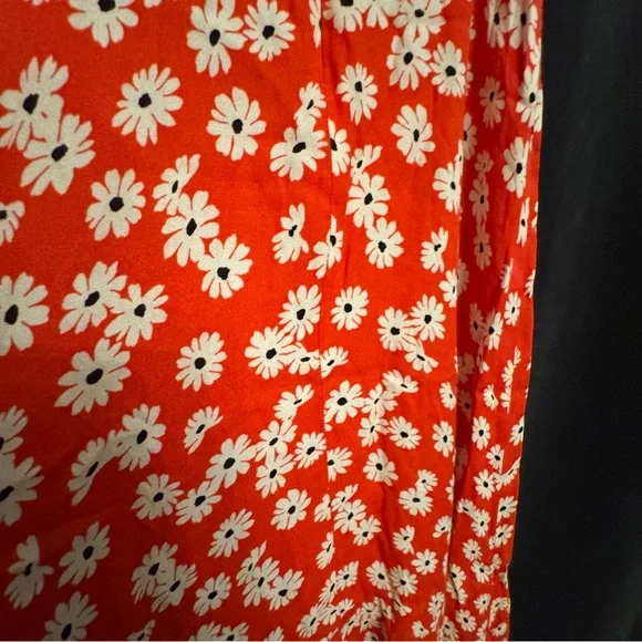 Reformation Red Orange Daisy Slip Dress Montague Dress in Oopsie Daisy Size 6 - Picture 12 of 12